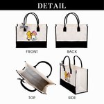 Personalized Apple Pen Bow Canvas Large Tote Bag with Name Travel Accessories Teacher's Day Appreciation Birthday Gift for Teachers