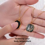Personalized Unisex Heat-Activated Magic Hidden Photo Necklace with Engraved Text Memorial Jewellery Birthday Anniversary Gift for Family Friends