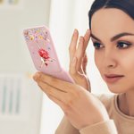 Personalisierte Aquarell Ballett Mädchen Geburt Blume LED doppelseitige kompakte Make-up-Spiegel mit Namen Reise-Accessoires Geburtstagsgeschenk für Ballerina