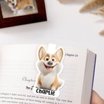 Personalizzato carino 3D Cartoon cane magnetico segnalibro clip con nome lettura Forniture regalo di compleanno per gli amici amanti degli animali domestici Bookworms