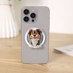 Personalised 3D Cartoon Dog Magnetic Phone Grip with Name Phone Accessory Birthday Anniversary Gift for Dog Mom Dad Pet Lovers