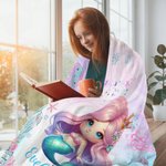 Personalisierte Fantasy Meerjungfrau weiche Decke mit Namen Home Decor Geburtstag Geschenk für Mädchen Meerjungfrau Liebhaber