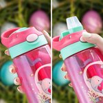 Personalized Cute Marine Animal Initial 16 oz Kid Water Bottle with Name and Silicone Straw Birthday Back to School Gift for Boys Girls