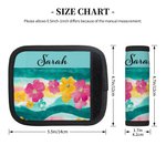 Personalised Artistic Watercolour Flower Stripe Design Luggage Handle Wrap with Name Set of 2 Travel Accessories Birthday Gift for Family Friends