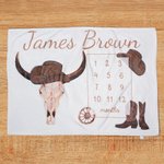Cappello e stivali da cowboy personalizzati, morbido set di fasce per bambini con nome, vestito da casa e regalo di compleanno per neonati.
