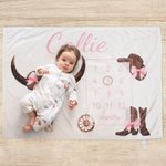 Cappello e stivali da cowboy personalizzati, morbido set di fasce per bambini con nome, vestito da casa e regalo di compleanno per neonati.