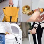 Personalised Artistic Watercolour Flower Stripe Design Luggage Handle Wrap with Name Set of 2 Travel Accessories Birthday Gift for Family Friends