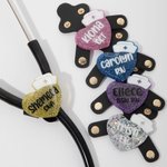 Personalised Glitter Heart Nurse Cap Concealed Snap Stethoscope ID Tag with Name Job Title Nurses Week Appreciation Birthday Gift for Medical Staff