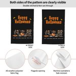 Personalised Funny Pumpkin Dancing Skeletons Garden Flag with 3-8 Names and Quote Yard Porch Decor Halloween Housewarming Gift for Family Friend