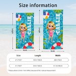 Personalized 3D Cartoon Character Swimming Pool Quick Dry Oversized Beach Towel with Name Summer Vacation Birthday Gift for Boys Girls