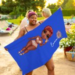 Asciugamano da spiaggia in microfibra personalizzato con nome e fiore di nascita regalo di viaggio e di compleanno per donne