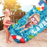 Personalized 3D Cartoon Character Swimming Pool Quick Dry Oversized Beach Towel with Name Summer Vacation Birthday Gift for Boys Girls