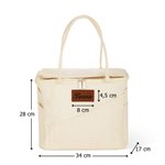 Personalisierter Canvas Wollkorb mit PU-Leder-Label | Häkelnadel und Garn Organizer | Stricktasche | Geburtstagsgeschenk für Häkel- und Strickfans