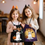 Personalised Cartoon Booey 1-6 Dog Ghosts Design Drawstring Treat Bag with Name Trick or Treat Activity Halloween Gift for Kid Family