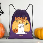 Personalised Cartoon Booey 1-6 Dog Ghosts Design Drawstring Treat Bag with Name Trick or Treat Activity Halloween Gift for Kid Family