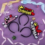 Henkilökohtainen Crown Star Nylon Huopa Headband Banner nimi Musiikkifestivaali Party syntymäpäivälahja perheen ystävä