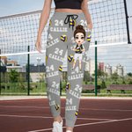 Personalisierte Multicolor Ball Sport Cartoon Charakter Sport Jogginghose mit Name und Nummer Spieltag Geburtstag Geschenk für Männer Frauen