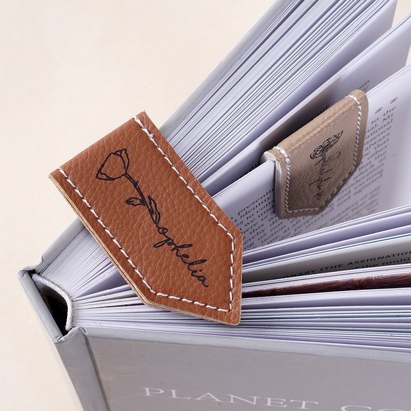 Clip segnalibro magnetica in pelle PU personalizzata con nome Utensili per la lettura Regalo di compleanno del club del libro per i lettori.