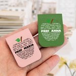 Segnalibro magnetico in pelle personalizzato con nome e motivo a forma di mele multicolore regalo di ringraziamento e ritorno a scuola per insegnanti