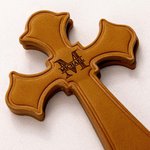 Segnalibro magnetico personalizzato in pelle pu, monogramma a croce e testo inciso - Regalo di compleanno e battesimo per cristiani