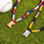 Personalised Magnetic Sparkle Rhinestone Disco Ball Baseball Sports Name Beaded Necklace Game Day Birthday Gift for Ball Game Lovers Players