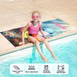 Personalized Underwater World Cute Cartoon Marine Animal Soft Quick Dry Oversized Beach Towel with Name Beach Pool Party Birthday Gift for Kids