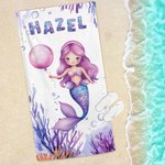 Personalized Fantasy Mermaid Quick Dry Oversized Microfiber Beach Towel with Name Vacation Beach Travel Accessories Birthday Gift for Girls Kids