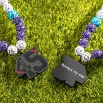 Personalised Magnetic Sparkle Rhinestone Disco Ball Baseball Sports Name Beaded Necklace Game Day Birthday Gift for Ball Game Lovers Players