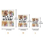 Personalized 4 Dad Photos Collage Building Brick Puzzles with Name and Text Father's Day Birthday Gift for Dad Grandpa
