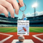 Personalized Sports Newspaper Photo Acrylic Keychain with Team Name Number and Tassel Birthday Team Gift for Sports Lovers Players