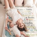 Personalised Baby Elephant Leaf Soft Blanket with Name and Title Nursery Decor Mother's Day Baby Shower Gift for New Grandparents Newborns Mom