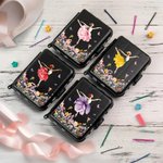 Portaoggetti personalizzato a tema ballerina con fiore di nascita e nome regalo ideale per compleanni e occasioni speciali per ballerine