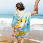 Personalized Sea Animal Underwater World Super Absorbent Hooded Beach Towel with Name Travel Summer Vacation Birthday Gift for Boys Girls
