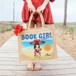 Sac fourre-tout en toile de jute avec nom Accessoires de voyage Cadeau d'anniversaire Cadeau de fête pour les femmes passionnées de lecture