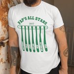 Personalized Baseball Bat Team Grandpa's All Stars 100% Cotton Soft Men's T-shirt with 1-10 Names and Year Father's Day Birthday Team Gift for Grandpa Dad