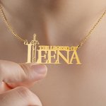 Collier d'épée personnalisé La Légende de Inspiré avec nom Bijoux délicat Jeu Anniversaire Cadeau pour Famille Ami