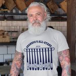 Personalized Baseball Bat Team Grandpa's All Stars 100% Cotton Soft Men's T-shirt with 1-10 Names and Year Father's Day Birthday Team Gift for Grandpa Dad