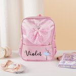 Personlig rosett Balettklänning Balettflicka Vattentät barnryggsäck med namn Tillbaka till skolan Födelsedagspresent för flickor Ballerina Dansälskare