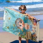 Personlig dykning barn 3D tecknad karaktär överdimensionerad snabbtorkande strandhandduk med namn sommar pool Essentials Party födelsedagspresent för pojkar flickor