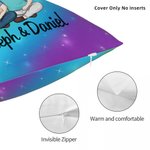 Personalised Together Since Year Cartoon Couple Soft Cushion Cover with Names Home Decor Anniversary Birthday Gift for Couples