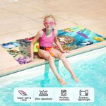 Personalizzato a tema oceano, personaggio dei cartoni animati, asciugamano da spiaggia sovradimensionato ad asciugatura rapida con nome, essenziale per il viaggio, per la festa di compleanno in spiagg