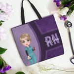 Personalized Cartoon Medical Character Large Tote Bag with Name and Title Gratitude Birthday Gift for Nurse Doctor Medical Staff