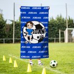Personalised Sports Ball Cartoon Character Quick Dry Oversized Beach Towel with Name Travel Vacation Essentials Birthday Gift for Sports Lover