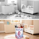Personalisierte Fantasy Meerjungfrau zusammenklappbar wasserdicht Wäscheaufbewahrung Korb mit Namen und Griff Housewarming Geburtstag Geschenk für Mädchen Kinder