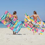 Personalisierte Sommer Floral niedlichen Cartoon Charakter schnell trocknen Oversized Strand Handtuch mit Namen Urlaub Zubehör Geburtstag Geschenk für Familie Freunde