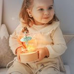 Luce notturna LED personalizzata con base in legno e nome decorazione per cameretta regalo di compleanno per ballerine