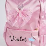 Personlig rosett Balettklänning Balettflicka Vattentät barnryggsäck med namn Tillbaka till skolan Födelsedagspresent för flickor Ballerina Dansälskare