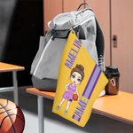 Gepersonaliseerde basketbal Cartoon Karakter Super Absorberende Wafel Sport Handdoek met Naam en Monogram Team Spel Verjaardagscadeau voor sportliefhebber