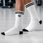 Personalized Baseball Pattern Soft Crew Mid-Calf Sport Socks with Name and Number Game Day Birthday Gift for Baseball Lovers Players