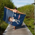 Personalised Tennis Badminton Pickleball Cartoon Character Quick Dry Beach Towel with Name Beach Party Essential Birthday Gift for Sport Lovers